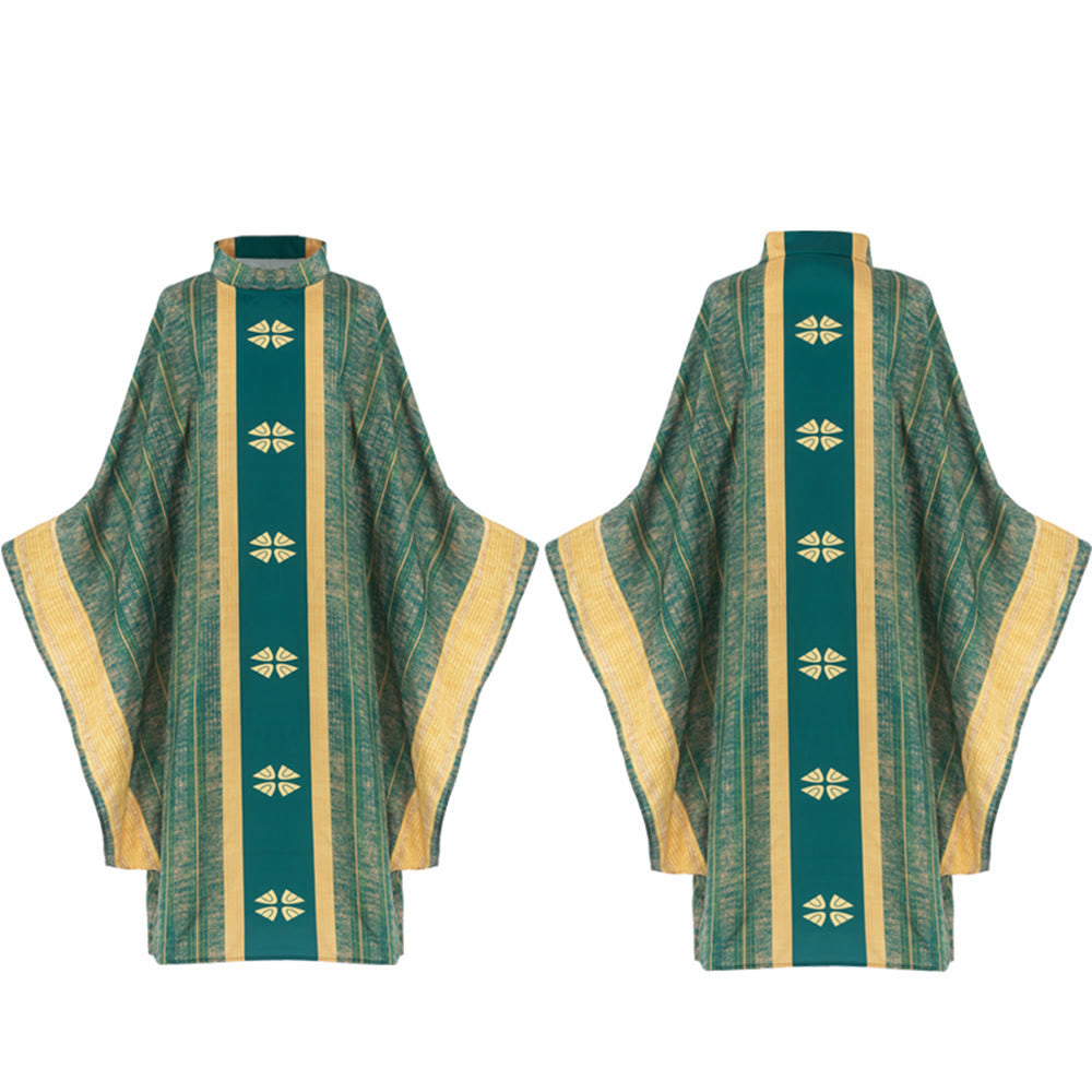 Christianartworkshop Traditional Clergy Chasuble With Central Panel And Floral Motifs Chasuble - image 11