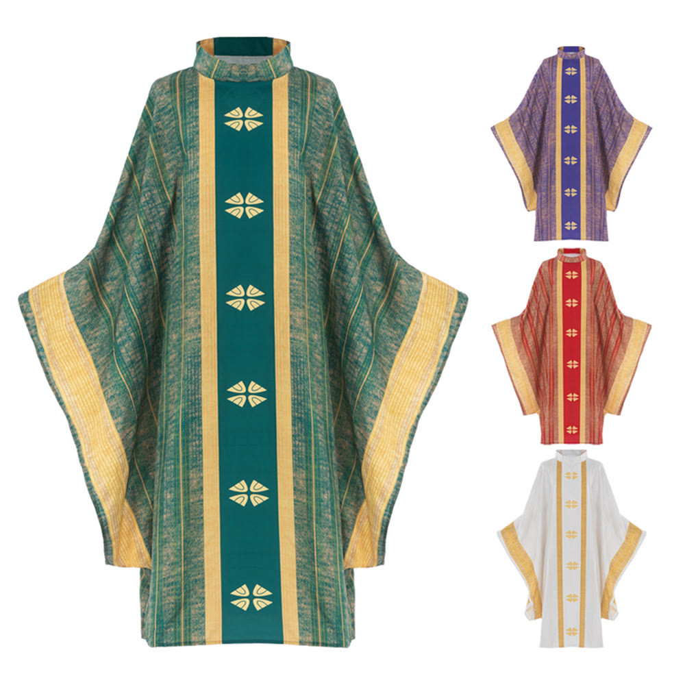 Christianartworkshop Traditional Clergy Chasuble With Central Panel And Floral Motifs Chasuble - image 17