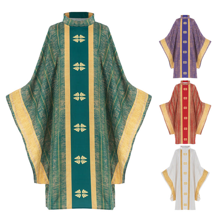 Christianartworkshop Traditional Clergy Chasuble With Central Panel And Floral Motifs Chasuble - image 17