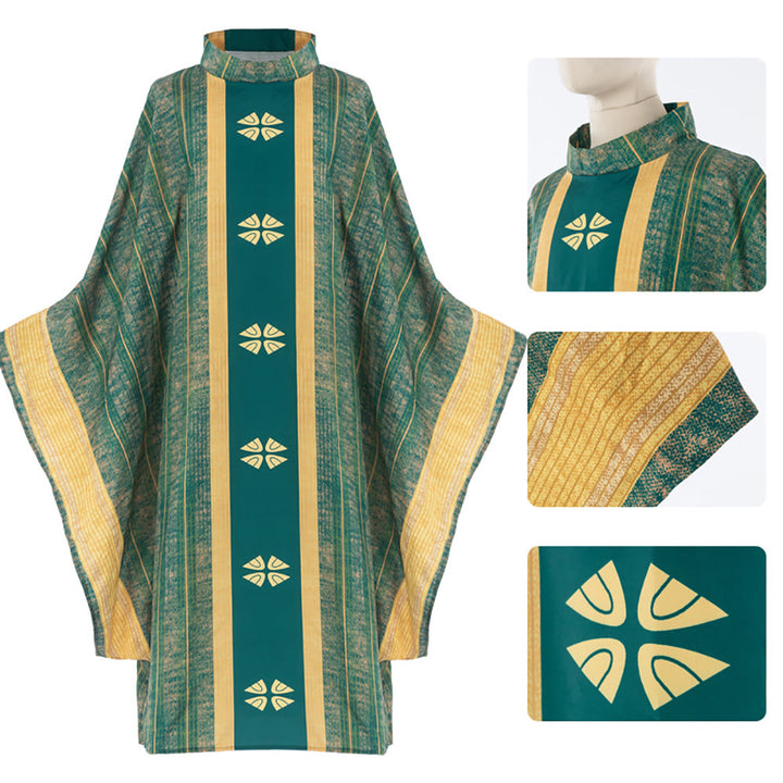 Christianartworkshop Traditional Clergy Chasuble With Central Panel And Floral Motifs Chasuble - image 12