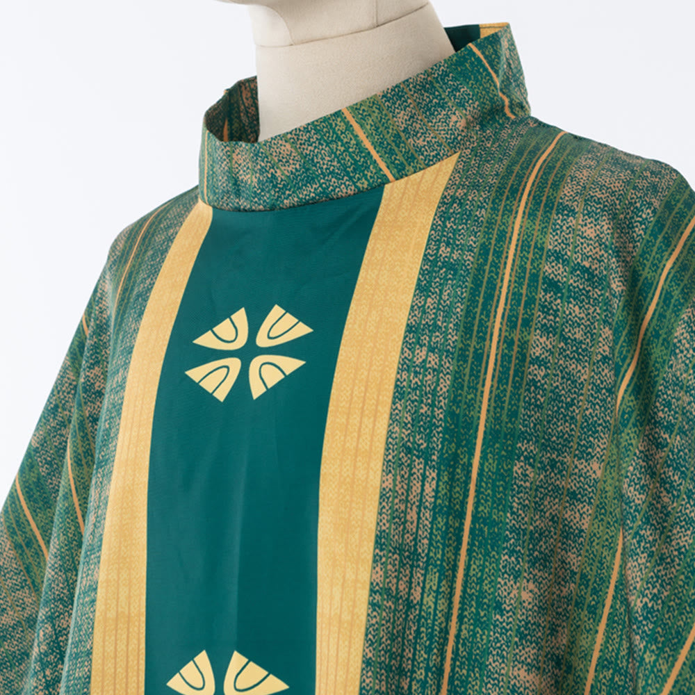 Christianartworkshop Traditional Clergy Chasuble With Central Panel And Floral Motifs Chasuble - image 16