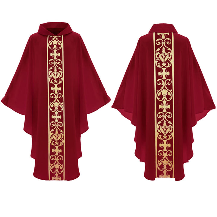 Christianartworkshop Elegant Chasuble With Central Cross, Floral Vine And Wheat Chasuble - image 12