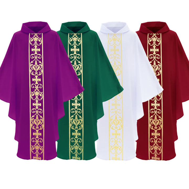 Christianartworkshop Elegant Chasuble With Central Cross, Floral Vine And Wheat Chasuble - image 16