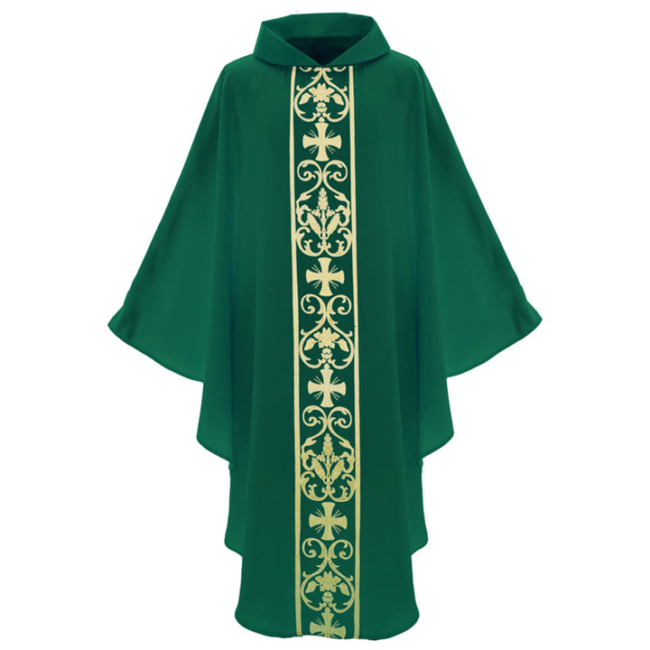 Christianartworkshop Elegant Chasuble With Central Cross, Floral Vine And Wheat Chasuble - image 7
