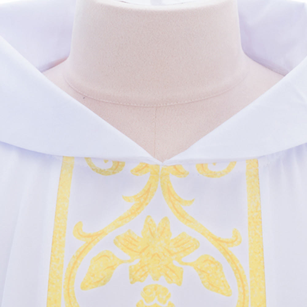 Christianartworkshop Elegant Chasuble With Central Cross, Floral Vine And Wheat Embroidery Chasuble - image 2