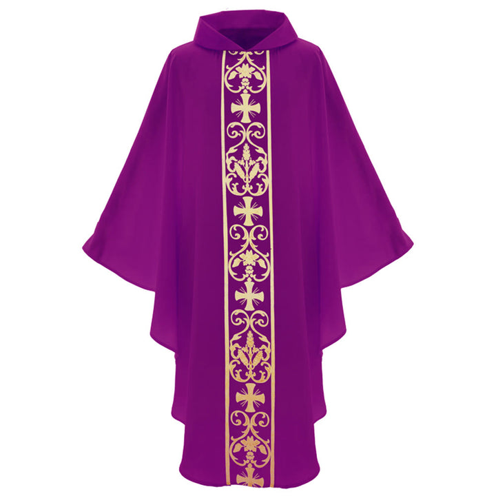 Christianartworkshop Elegant Chasuble With Central Cross, Floral Vine And Wheat Chasuble - image 14
