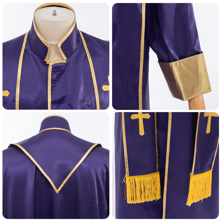 Christianartworkshop Traditional Pastor Robe With Vertical Cross Accents And Sleeve Trim Clergy Robe - image 27