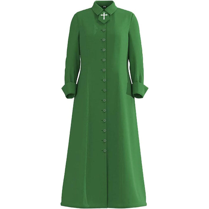 Christianartworkshop Women's Pastor Robe With Collar Cross Motif And Feminine Silhouette Women's Clergy Robe - image 13