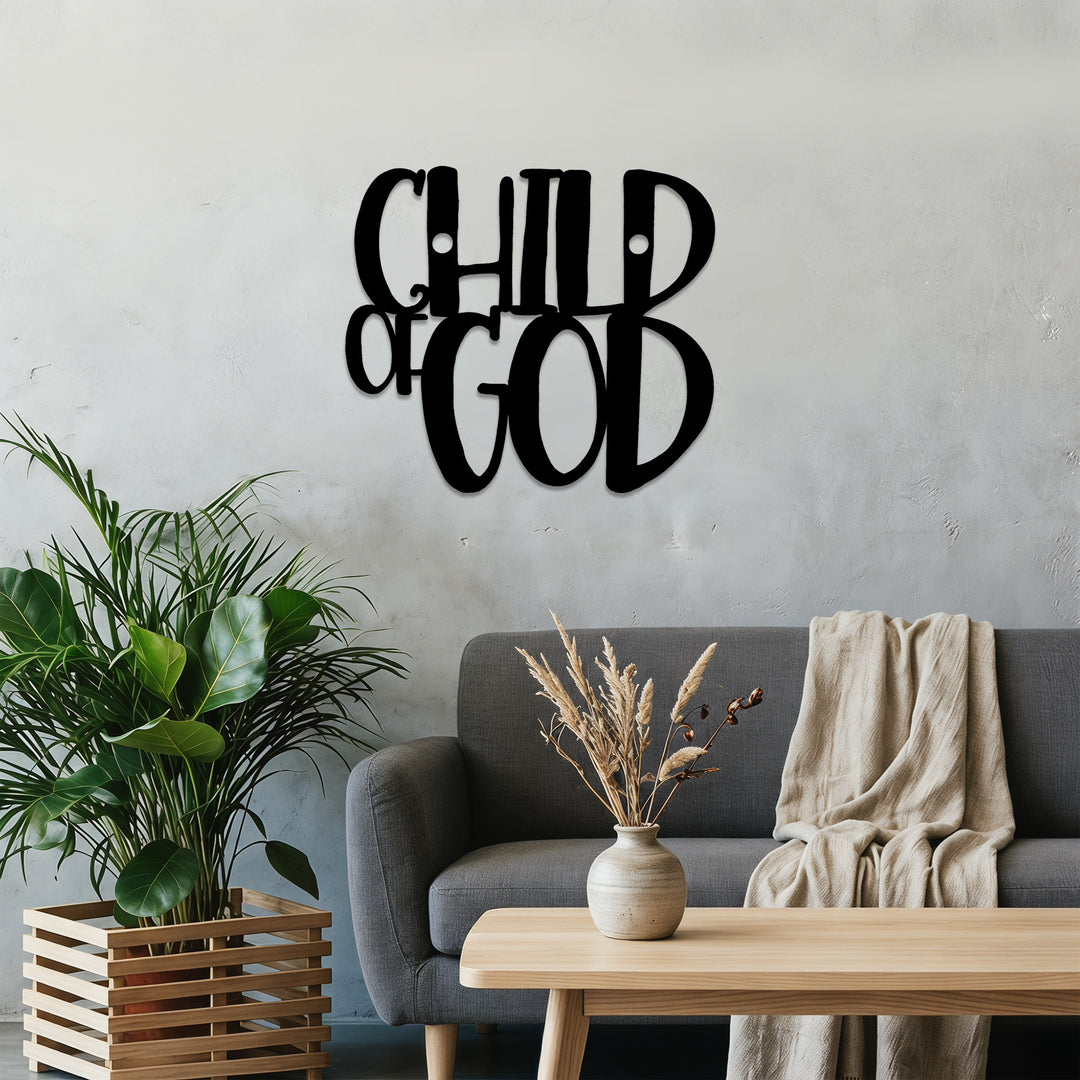 Christianartworkshop Child of God Cursive Script Metal Wall Decor: A Bold Statement of Divine Identity - image 5