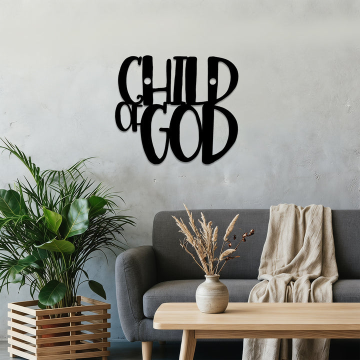 Christianartworkshop Child of God Cursive Script Metal Wall Decor: A Bold Statement of Divine Identity - image 5