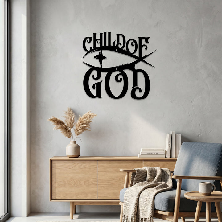 Christianartworkshop Child Of God Ichthys Cross Metal Wall Decor: A Bold Statement Of Beloved Identity - image 3