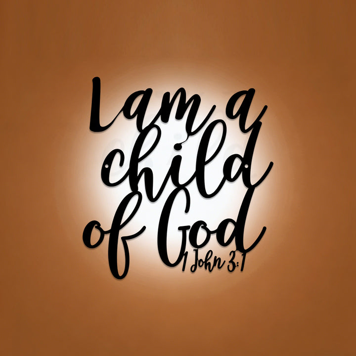 Christianartworkshop I Am A Child Of God 1 John 3:1 Metal Wall Decor: A Heartfelt Declaration Of Divine Belonging - 15.17''*15.75''*0.04"/38.52*40*0.1cm - image 0
