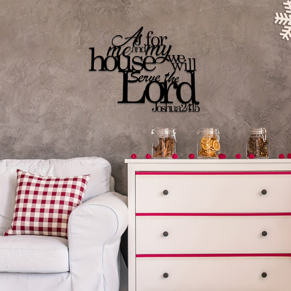 Christianartworkshop As For Me And My House We Will Serve The Lord Joshua 24:15 Metal Wall Decor: A Family Faith Declaration - image 1