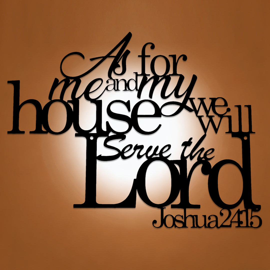 Christianartworkshop As For Me And My House We Will Serve The Lord Joshua 24:15 Metal Wall Decor: A Family Faith Declaration - image 0