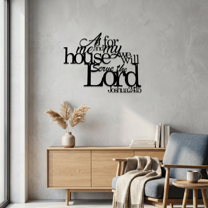 Christianartworkshop As For Me And My House We Will Serve The Lord Joshua 24:15 Metal Wall Decor: A Family Faith Declaration - image 4