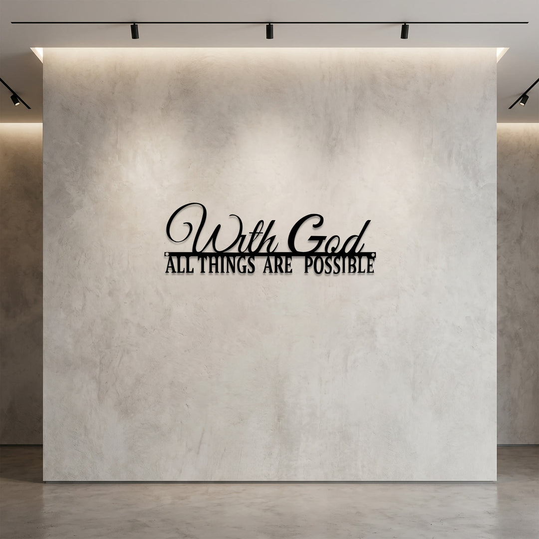 Christianartworkshop With God All Things Are Possible Dual-Font Metal Wall Decor: A Graceful Statement Of Faith - image 3
