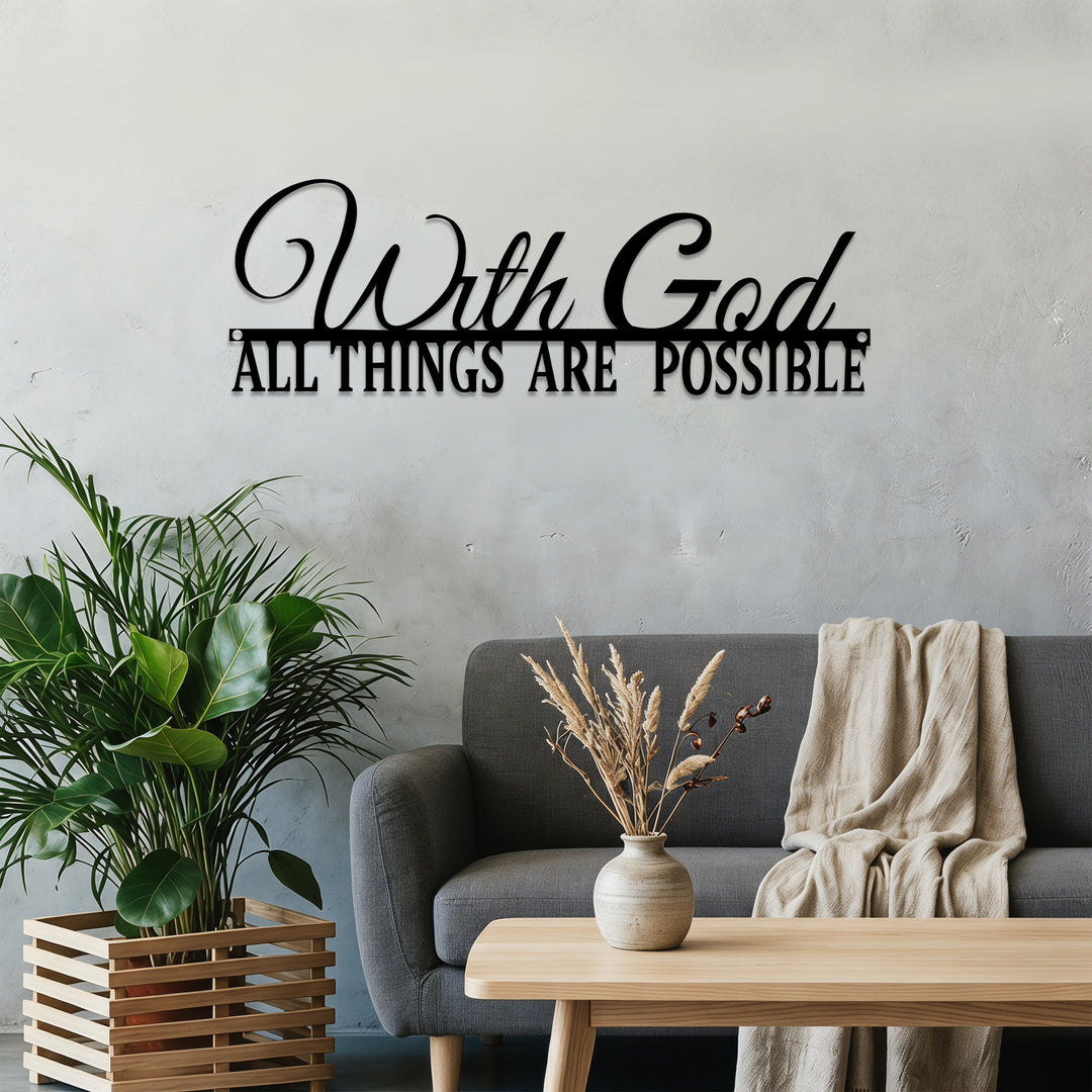 Christianartworkshop With God All Things Are Possible Dual-Font Metal Wall Decor: A Graceful Statement Of Faith - image 5