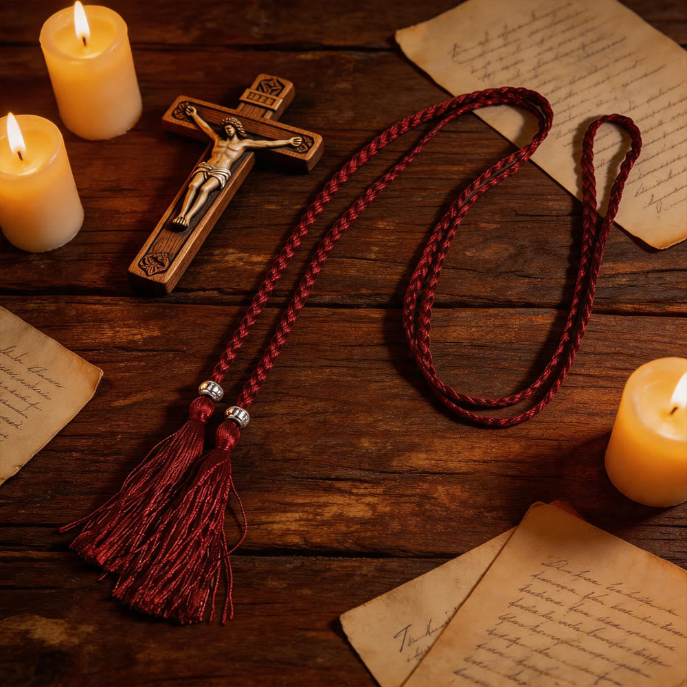 Christianartworkshop Braided Cincture with Accents & Tassels: A Sacred Liturgical Accessory - image 1