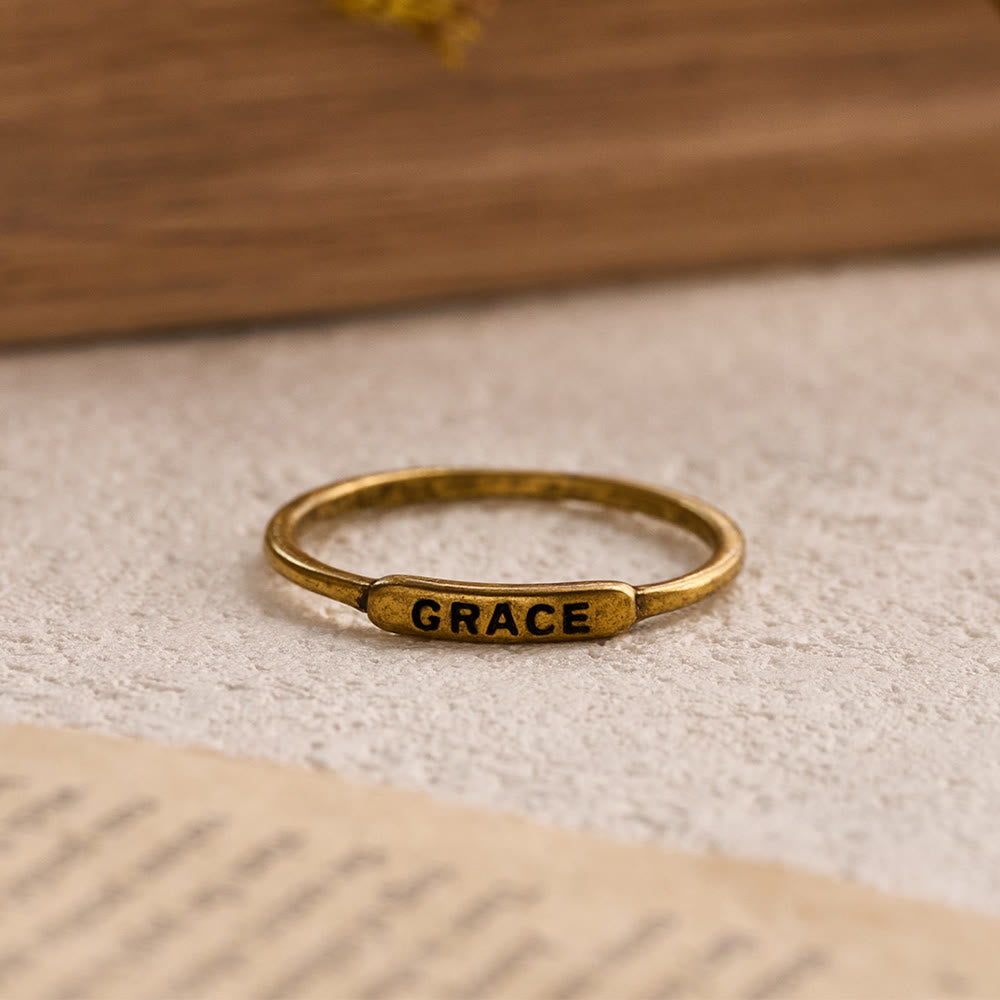 Christianartworkshop Refined Stackable Ring Set with Engraved BLESSED/FAITH/HOPE Text: An Emblem of Quiet Devotion - image 9
