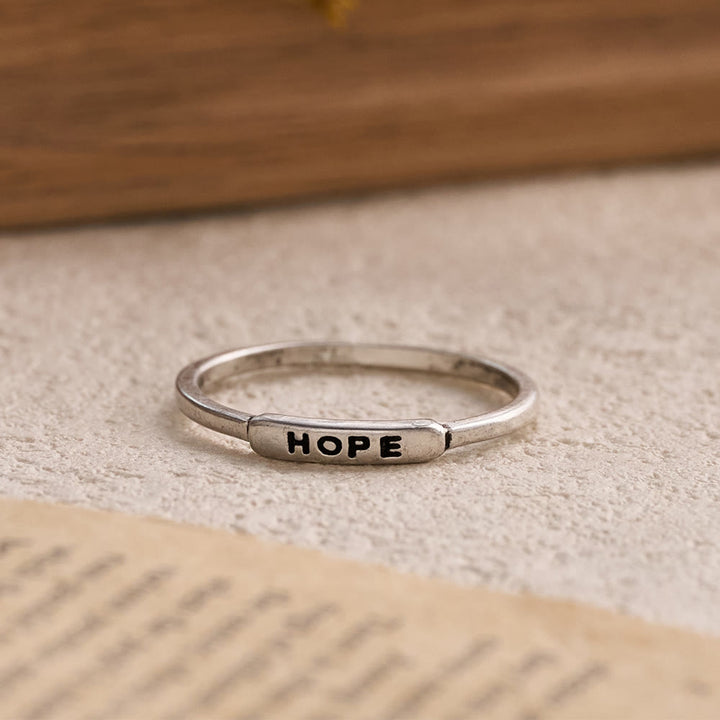 Christianartworkshop Refined Stackable Ring Set with Engraved BLESSED/FAITH/HOPE Text: An Emblem of Quiet Devotion - image 3