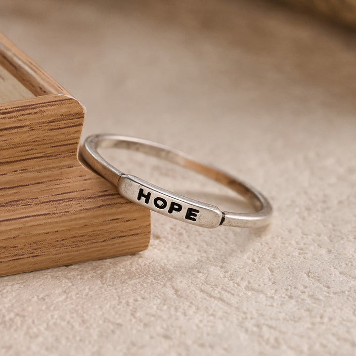 Christianartworkshop Refined Stackable Ring Set with Engraved BLESSED/FAITH/HOPE Text: An Emblem of Quiet Devotion - image 4