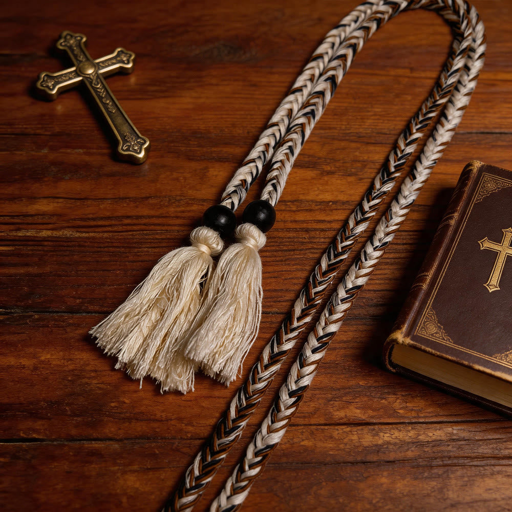Christianartworkshop Clergy Cincture with Ornate Bead & Tassel Details: A Symbol of Priestly Vocation - image 1