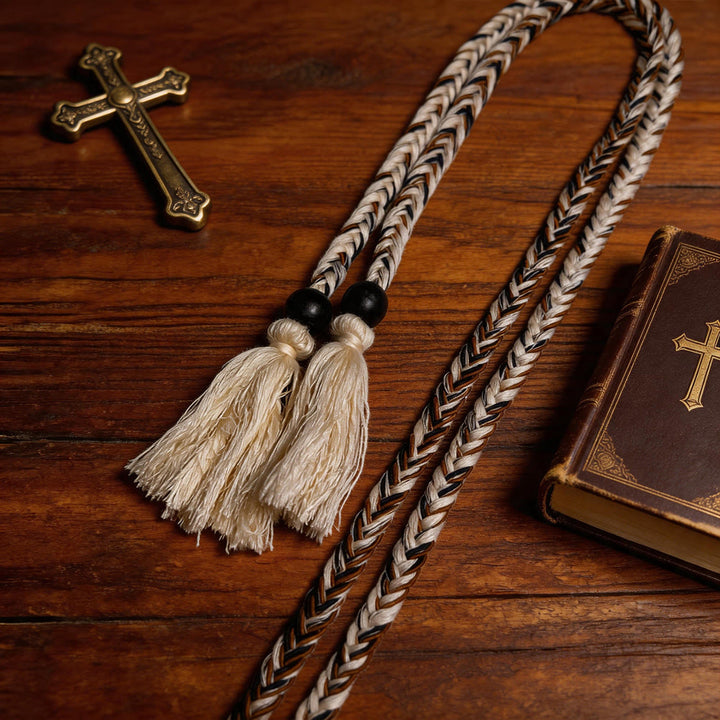 Christianartworkshop Clergy Cincture with Ornate Bead & Tassel Details: A Symbol of Priestly Vocation - image 1