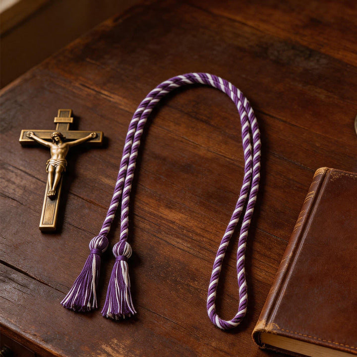Christianartworkshop Clergy Cincture with Ornate Tassel Accents: A Symbol of Priestly Vocation - image 1
