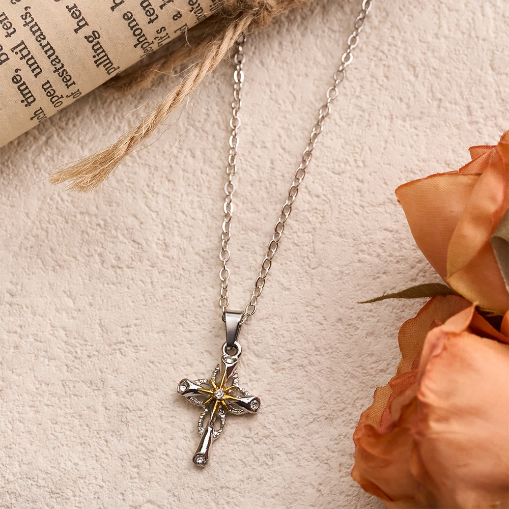 Christianartworkshop Dainty Cross Necklace with Starburst Center and Thin Chain: A Daily Symbol of Hope and Direction - image 3