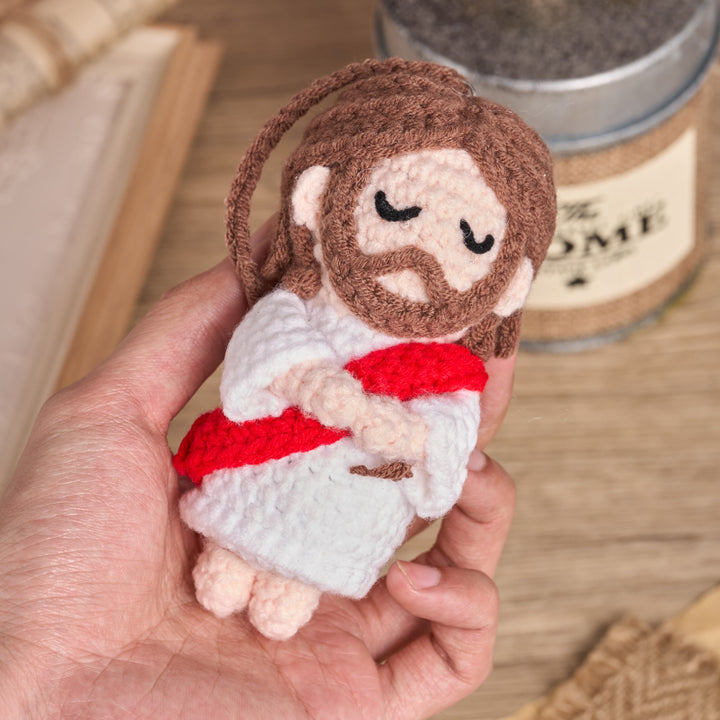 Christianartworkshop Handmade Crochet Jesus Amigurumi Car Pednant: A Symbol of Divine Comfort - image 2