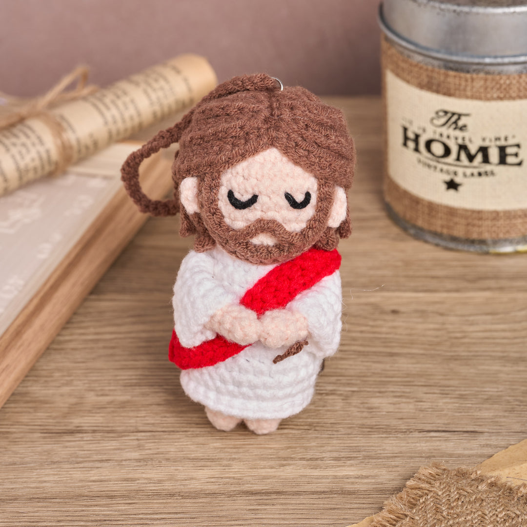 Christianartworkshop Handmade Crochet Jesus Amigurumi Car Pednant: A Symbol of Divine Comfort - image 4