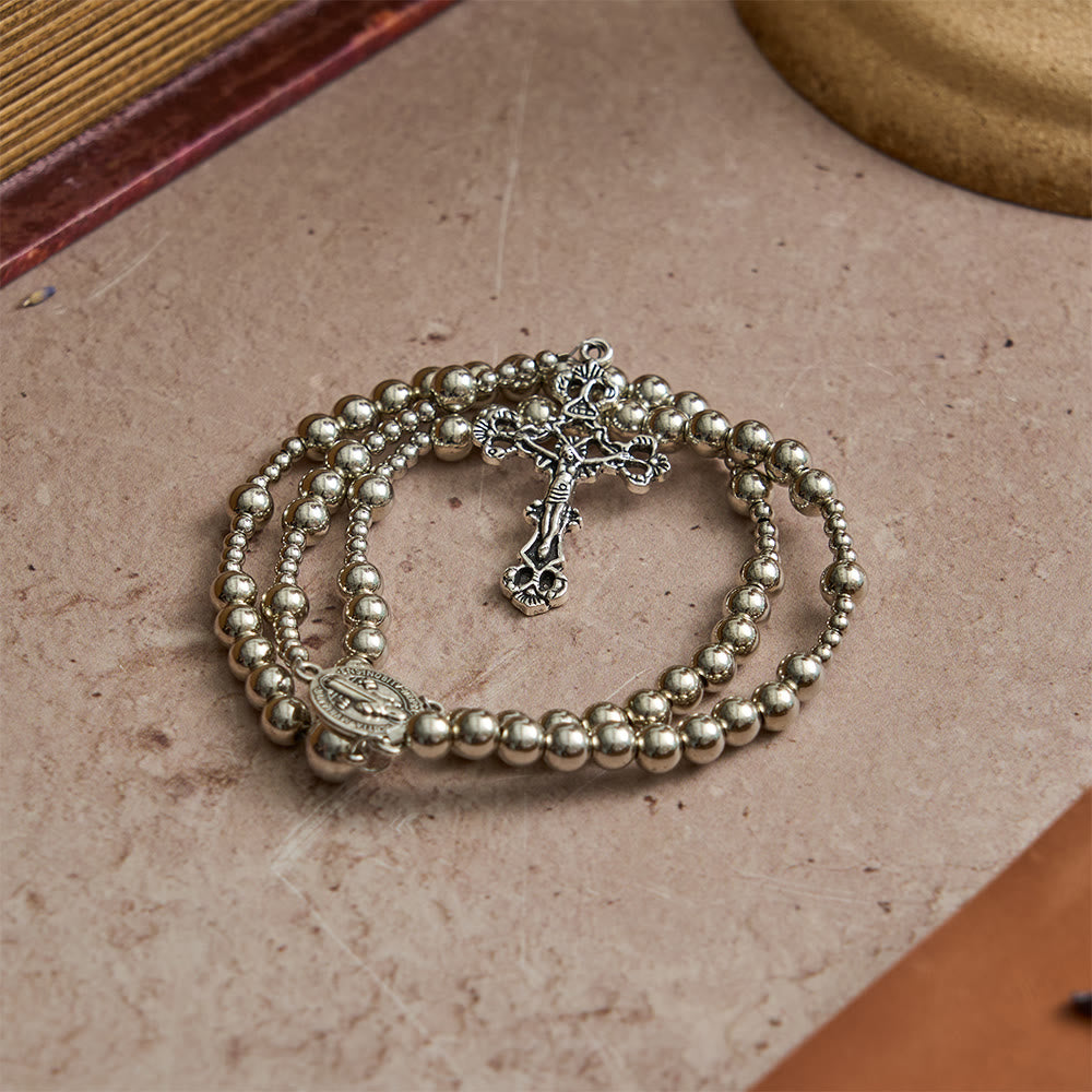 Christianartworkshop Sacred Silver Tone Magnetic Rosary Bracelet: 2-in-1 Prayer & Bracelet - image 4