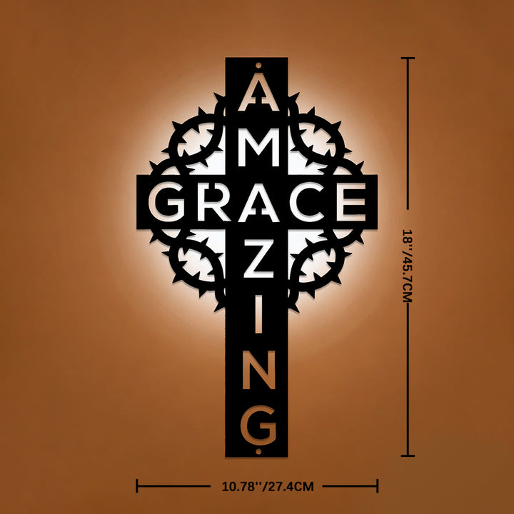 Christianartworkshop Amazing Grace Crown of Thorns Cross Metal Wall Decor: A Testament of Redemptive Love - 17.99''*10.79''*0.04"/45.7*27.4*0.1cm - image 7