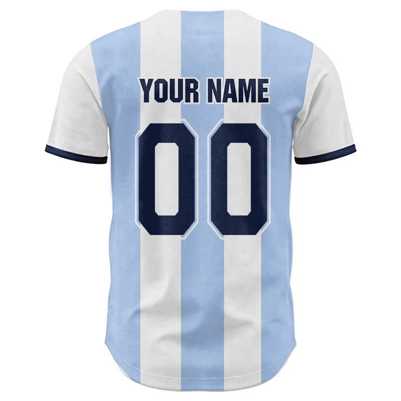 Christianartworkshop Custom Name Number "Jesus Is King" Cross Print Striped Baseball Jersey - image 2
