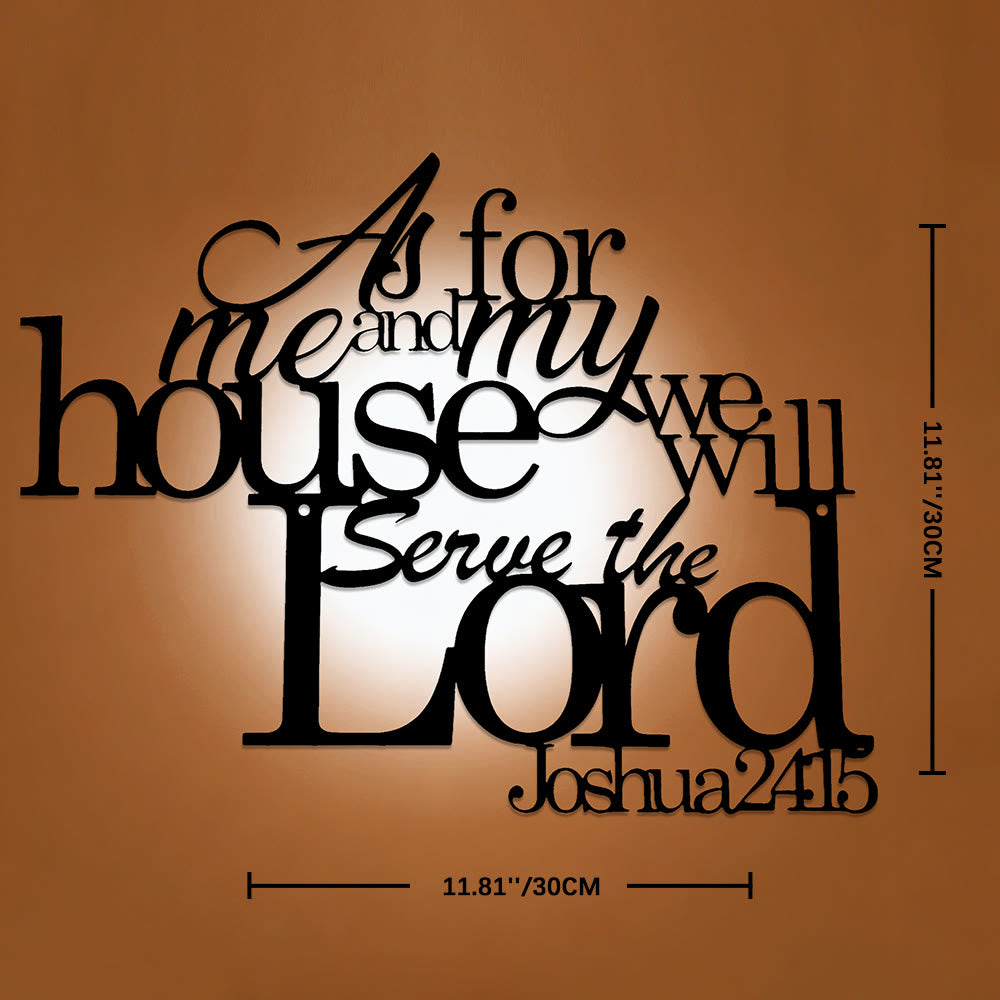 Christianartworkshop As For Me And My House We Will Serve The Lord Joshua 24:15 Metal Wall Decor: A Family Faith Declaration - 11.81''*11.81''*0.04"/30*30*0.1cm - image 6