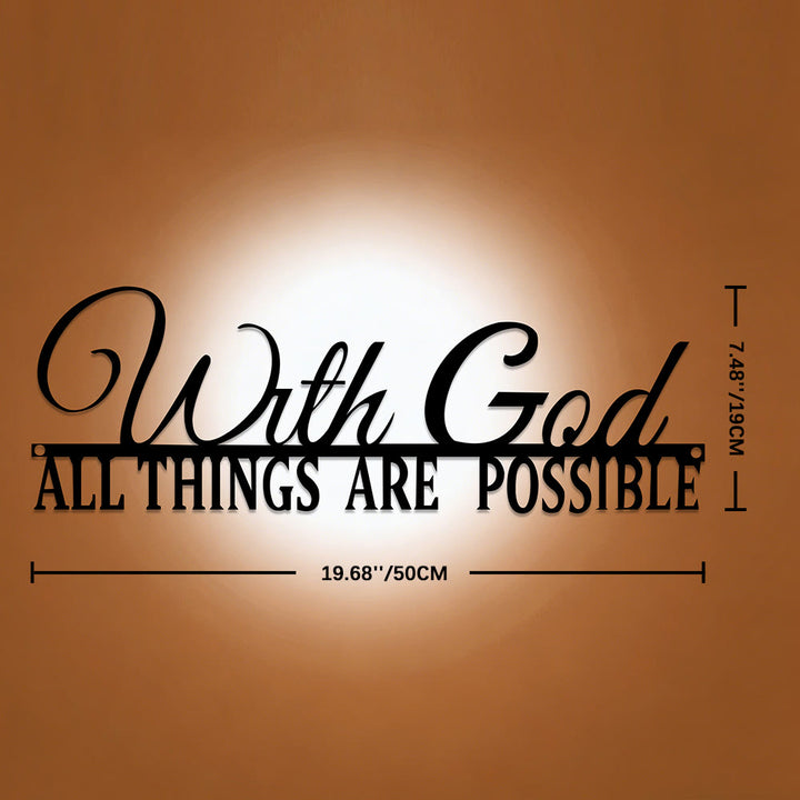 Christianartworkshop With God All Things Are Possible Dual-Font Metal Wall Decor: A Graceful Statement Of Faith - 7.48''*19.69''*0.05"/37*50*0.12cm - image 8