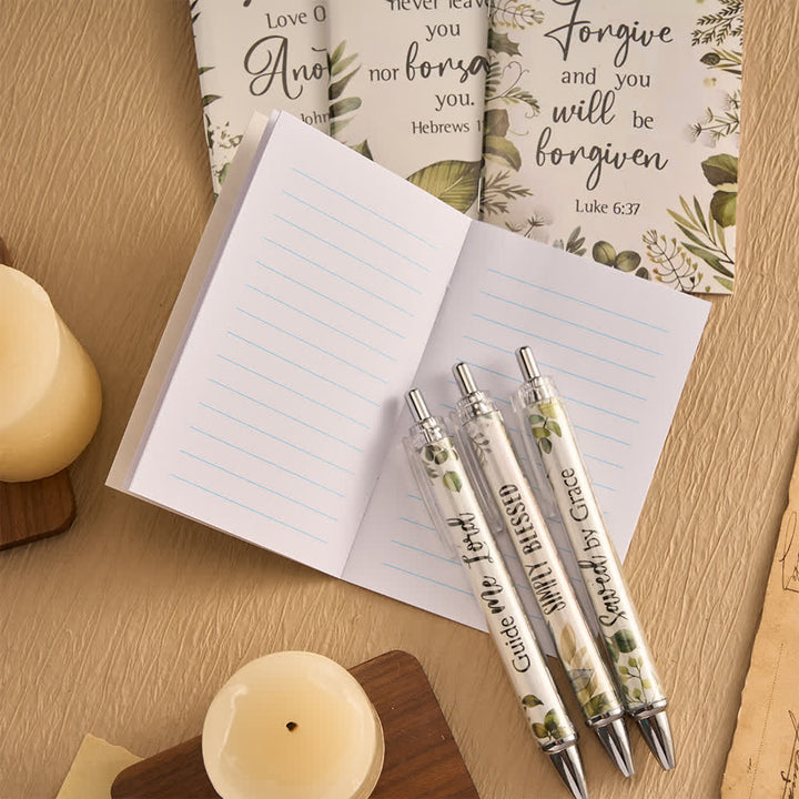 Christianartworkshop Floral Cross Motivational Pens & Bible Verse Notebooks Gift Set - image 27