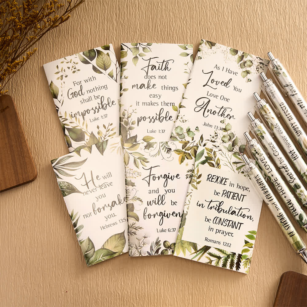 Christianartworkshop Floral Cross Motivational Pens & Bible Verse Notebooks Gift Set - E - image 23