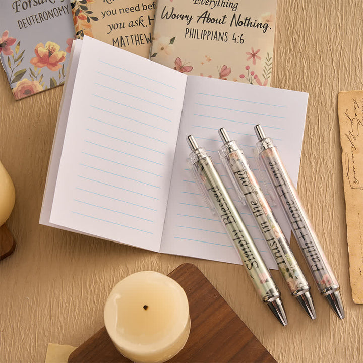 Christianartworkshop Floral Cross Motivational Pens & Bible Verse Notebooks Gift Set - image 31