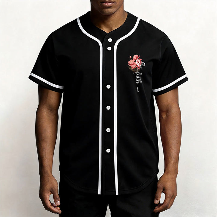 Christianartworkshop "Perhaps You Were Created For Such A Time As This" Esther 4:14 Peony Faith Print Button-Up Baseball Jersey - image 8