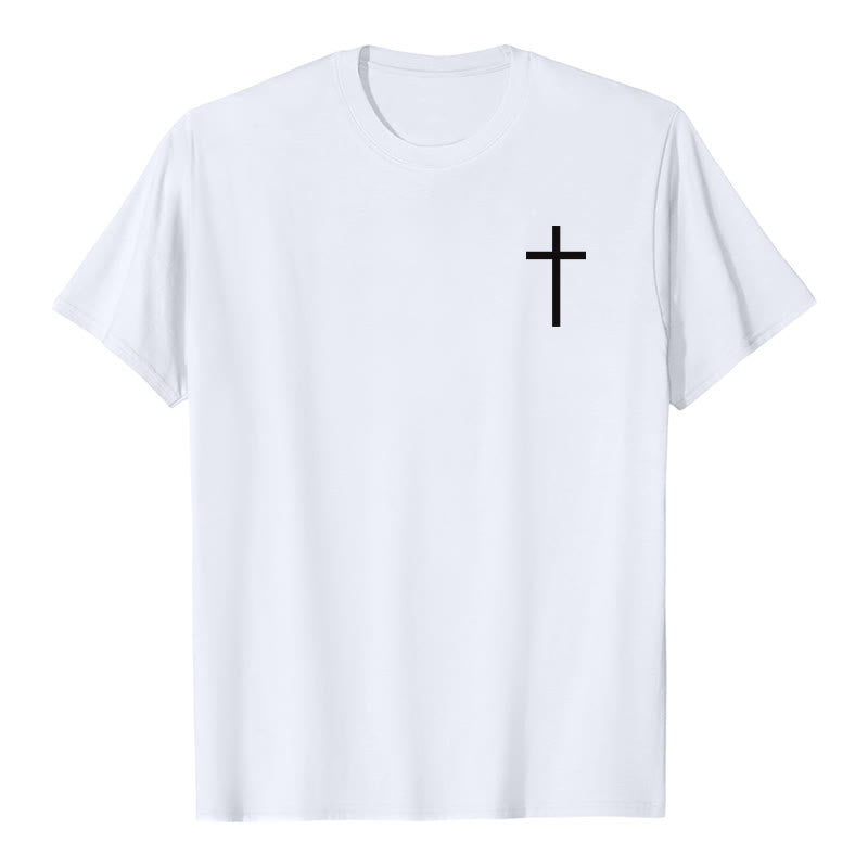 Christianartworkshop As Iron Sharpens Iron Proverbs 27:17 Front Chest Cross Back Scripture Premium Short Sleeve T-Shirt - image 7