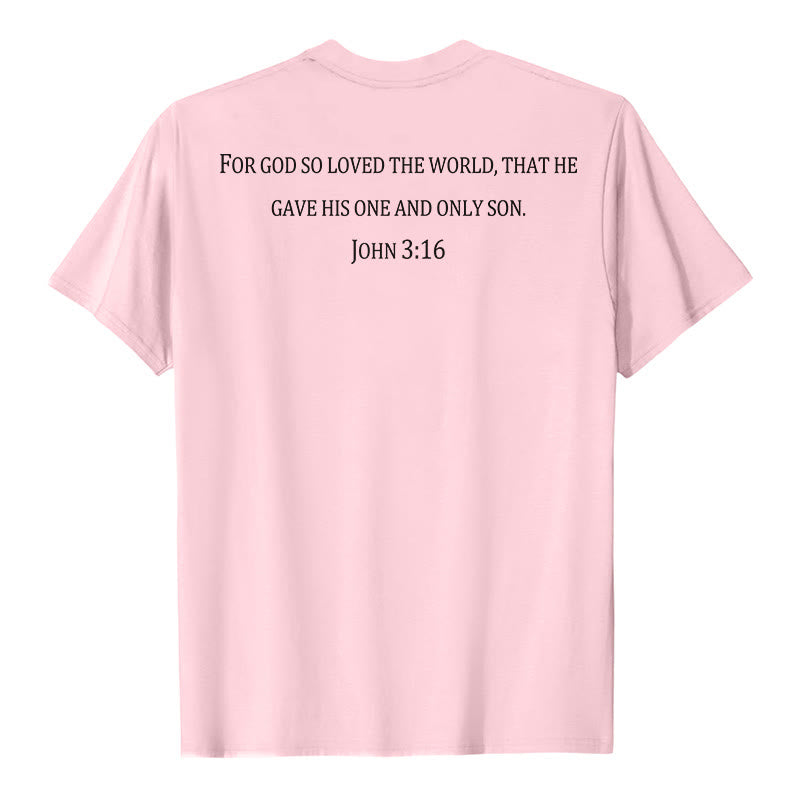 Christianartworkshop John 3:16 For God So Loved The World Front Chest Cross Back Scripture Premium Short Sleeve T-Shirt - image 11