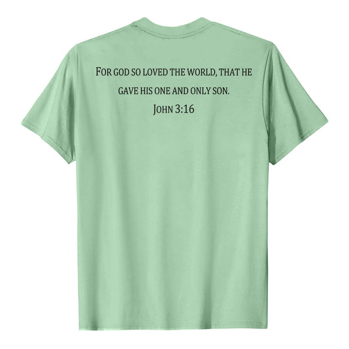 Christianartworkshop John 3:16 For God So Loved The World Front Chest Cross Back Scripture Premium Short Sleeve T-Shirt - image 17