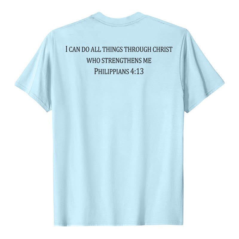 Christianartworkshop Classic Strength Promise Scripture Front & Back Printed Christian Premium Short Sleeve T-Shirt - image 23