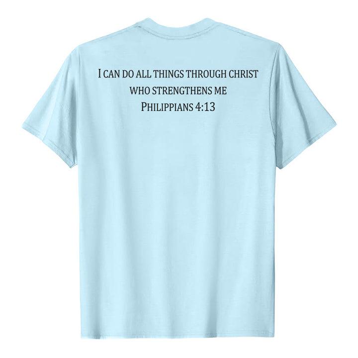Christianartworkshop Classic Strength Promise Scripture Front & Back Printed Christian Premium Short Sleeve T-Shirt - image 23
