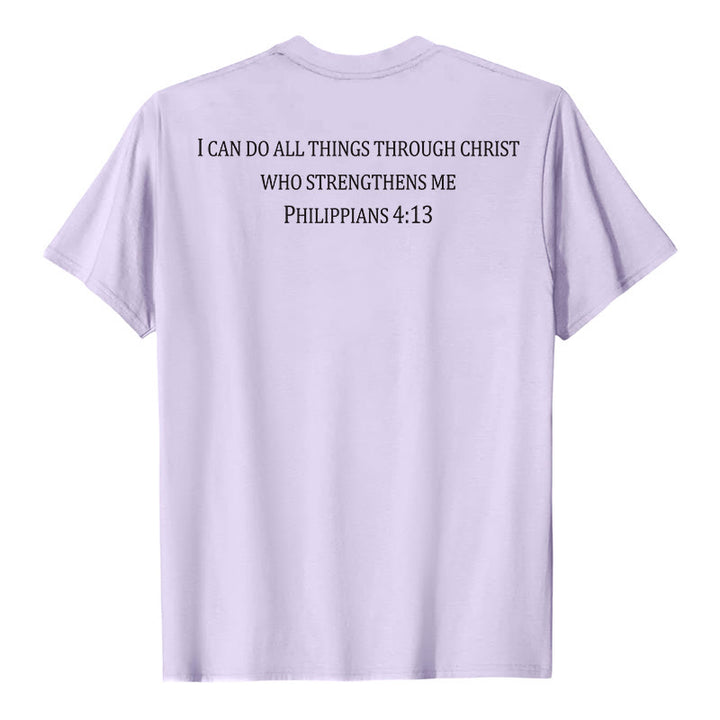 Christianartworkshop Classic Strength Promise Scripture Front & Back Printed Christian Premium Short Sleeve T-Shirt - image 14