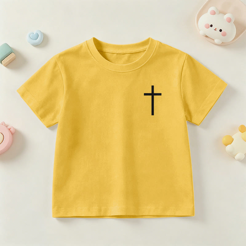 Christianartworkshop Philippians 4:13 Front Chest Cross Back Gothic Font Scripture Kids Short Sleeve T-Shirt - image 30
