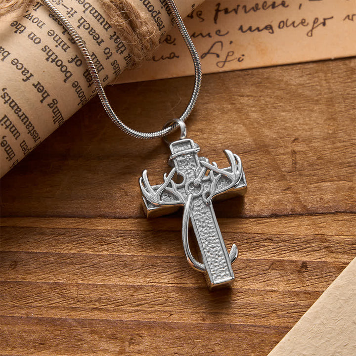 Christianartworkshop Hunting & Fishing Cross Pendant Necklace: Outdoor Faith & Spiritual Devotion - Silver - image 4