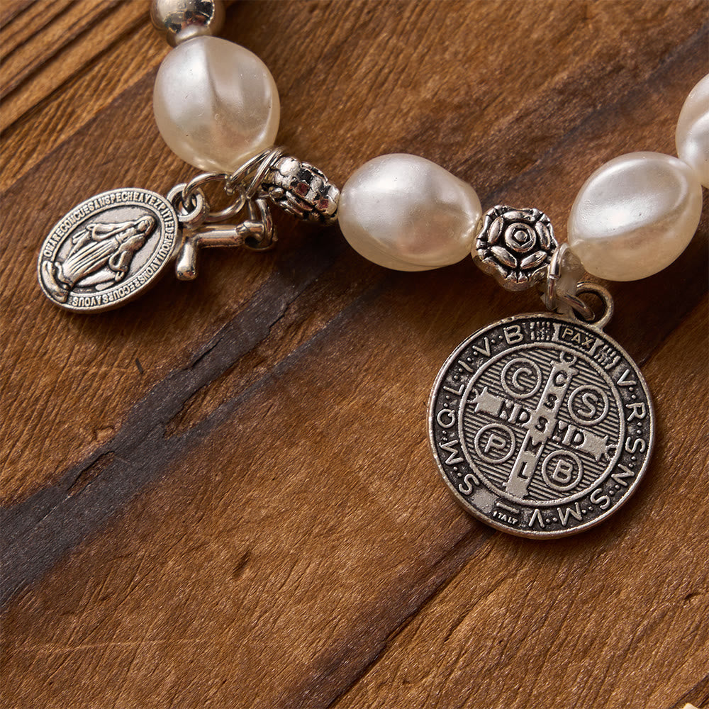 Christianartworkshop Our Lady Miraculous Medal St. Benedict Bracelet - image 5