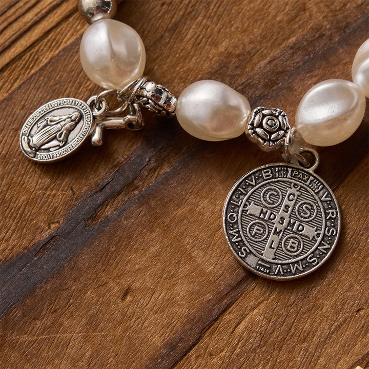 Christianartworkshop Our Lady Miraculous Medal St. Benedict Bracelet - image 5